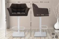 2er Set Barhocker Damaso Stoff weiß braun 