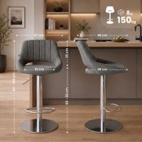 Barhocker HD Milet C Stoff grau 