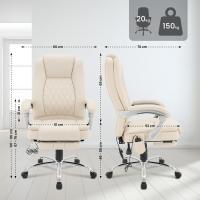 Bürostuhl Rubia mit Massagefunktion Kunstleder creme 