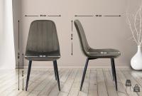 4er Set Esszimmerstuhl Baxter Samt anthrazit 