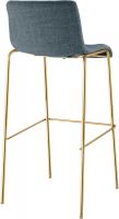 Barhocker Hover Stoff 4-Fuß Gold blau 