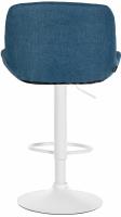 Barhocker Solon Weiß Stoff blau 