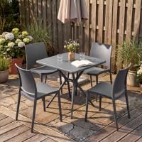 Gartenmöbel-Set Amino mit 4 Stühlen dunkelgrau 