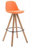 Barhocker Franklin Vollgepolstert Kunstleder Square Natura (eiche) orange