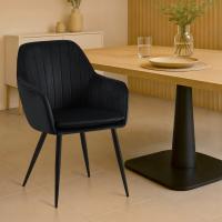 Esszimmerstuhl Cheryl Samt schwarz schwarz