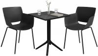 Gartenmöbel-Set Norva mit 2 Stühlen schwarz