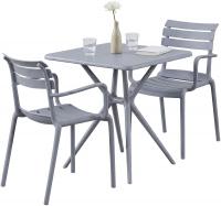 Gartenmöbel-Set Avena mit 2 Stühlen grau