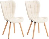 2er Set Stuhl Elda Kunstleder creme