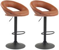 2er Set Barhocker Olinda Kunstleder schwarz hellbraun