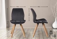 2er Set Stuhl Luna Samt dunkelgrau 