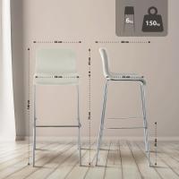 Barhocker Hover Samt 4-Fuß Chrom creme Barhocker Hover Samt 4-Fuß Chrom creme