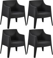 4er Set Stühle Bartal schwarz 