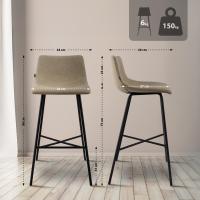 Barhocker Altona Stoff taupe 