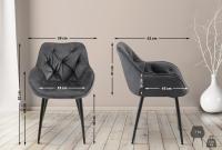 4er Set Stuhl Tanna Samt dunkelgrau 4er Set Stuhl Tanna Samt dunkelgrau