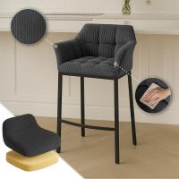 Barhocker Damaso B Cord mit 4-Fuß Gestell dunkelgrau 