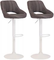 2er Set Barhocker Milet Stoff W dunkelgrau 