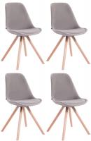 4er Set Stühle Toulouse Samt Rund natura grau
