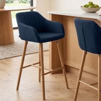 Barhocker Ando Stoff blau Barhocker Ando Stoff blau
