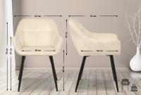 Besucherstuhl Emia Samt creme 