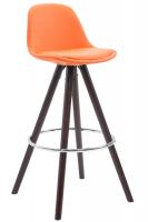 Barhocker Franklin Vollgepolstert Kunstleder Rund Cappuccino (eiche) orange