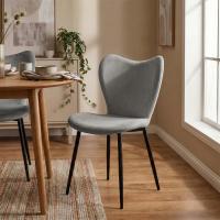 2er Set Esszimmerstuhl Maika Samt grau 2er Set Esszimmerstuhl Maika Samt grau