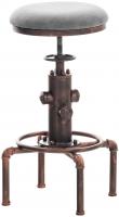 2er Set Barhocker Lumos Vintage Kunstleder bronze dunkelgrau 