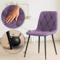 2er Set Esszimmerstuhl Clairton Stoff lila 2er Set Esszimmerstuhl Clairton Stoff lila