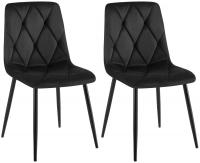 2er Set Esszimmerstuhl Clairton Samt schwarz 