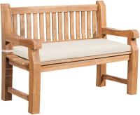 Teakbank Daxon mit Sitzkissen 120 cm creme 