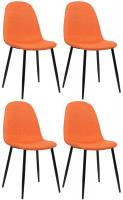 4er Set Esszimmerstühle Napier Stoff orange 