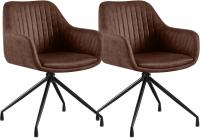 2er Set Esszimmerstuhl Novanis Vintage dunkelbraun
