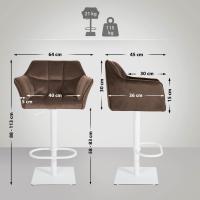 2er Set Barhocker Damaso W Samt braun 