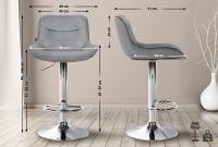 2er Set Barhocker Vonore Samt chrom grau 