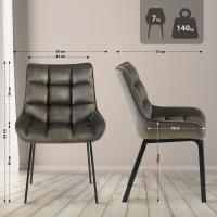 2er Set Stuhl Saranda Samt anthrazit 