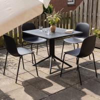 Gartenmöbel-Set Zeron mit 4 Stühlen schwarz Gartenmöbel-Set Zeron mit 4 Stühlen schwarz