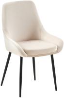 2er Set Esszimmerstuhl Elmira Samt schwarz creme 
