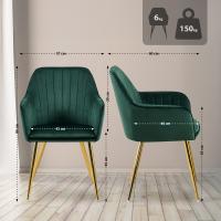 Esszimmerstuhl Cheryl Samt gold grün 
