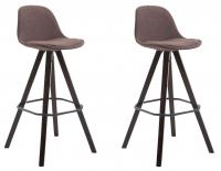 2er Set Barhocker Franklin Stoff Square cappuccino (eiche) braun
