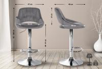 Barhocker Milet Samt chrom dunkelgrau Barhocker Milet Samt chrom dunkelgrau