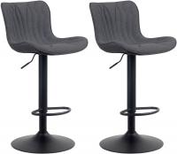 2er Set Barhocker Linus Stoff schwarz