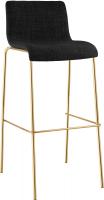 Barhocker Hover Stoff 4-Fuß Gold dunkelgrau 