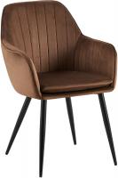 Esszimmerstuhl Cheryl Samt schwarz braun 