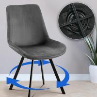 Esszimmerstuhl Lewes Samt dunkelgrau 