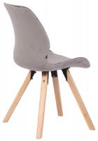 4er Set Stuhl Luna Samt grau 