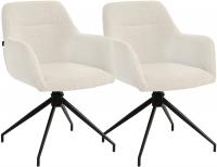 2er Set Esszimmerstuhl Merlinda Stoff Teddy creme