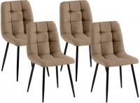 4er Set Esszimmerstühle Asti Stoff taupe