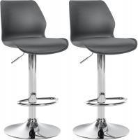 2er Set Barhocker Gilbert Kunststoff grau