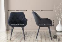 2er Set Stuhl Tanna Samt schwarz 