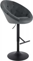 Barhocker London Samt schwarz dunkelgrau