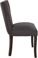 2er Set Esszimmerstuhl Zadar Stoff antik-dunkel dunkelgrau 